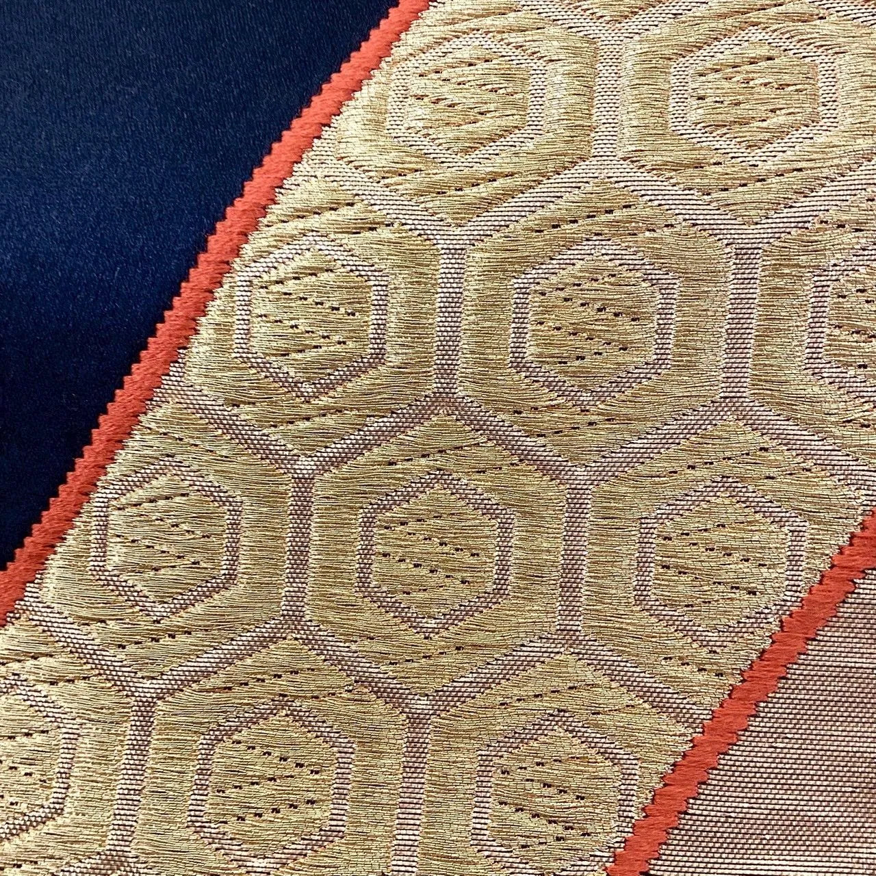 7041# Japanese Vintage Fukuro Obi Belt Kimono Fabric Silk Traditional Black