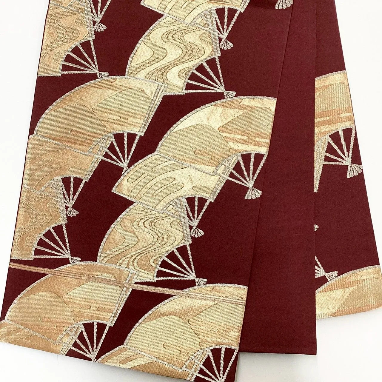 7042# Japanese Vintage Fukuro Obi Belt Kimono Fabric Silk Traditional