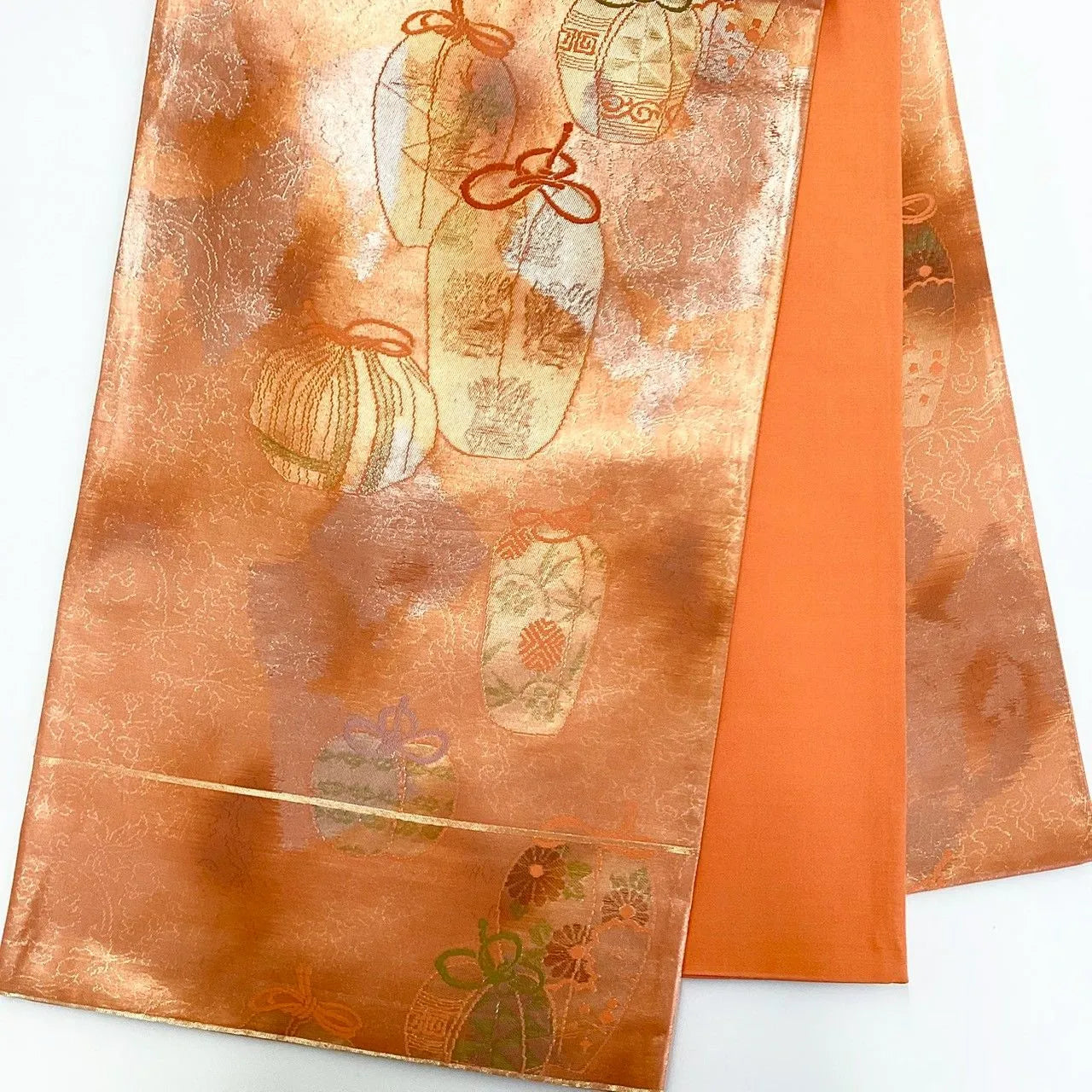 7044# Japanese Vintage Fukuro Obi Belt Kimono Fabric Silk Traditional