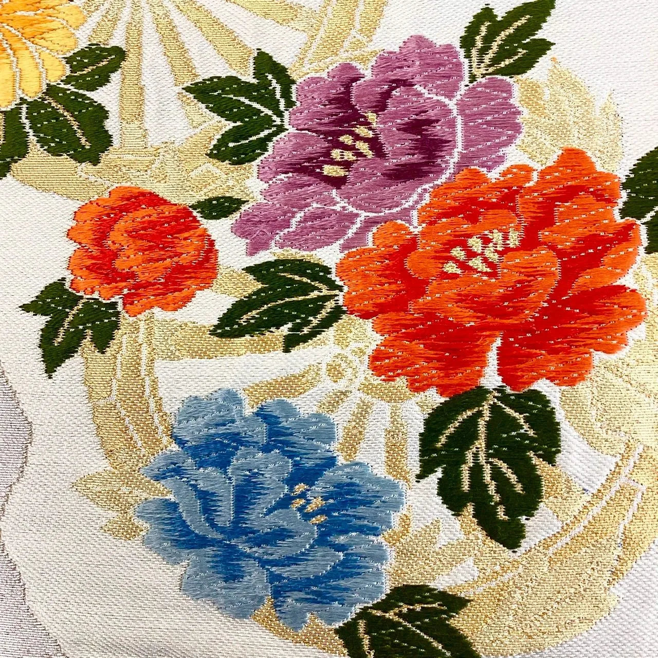 7047# Japanese Vintage Fukuro Obi Belt Kimono Fabric Silk Traditional