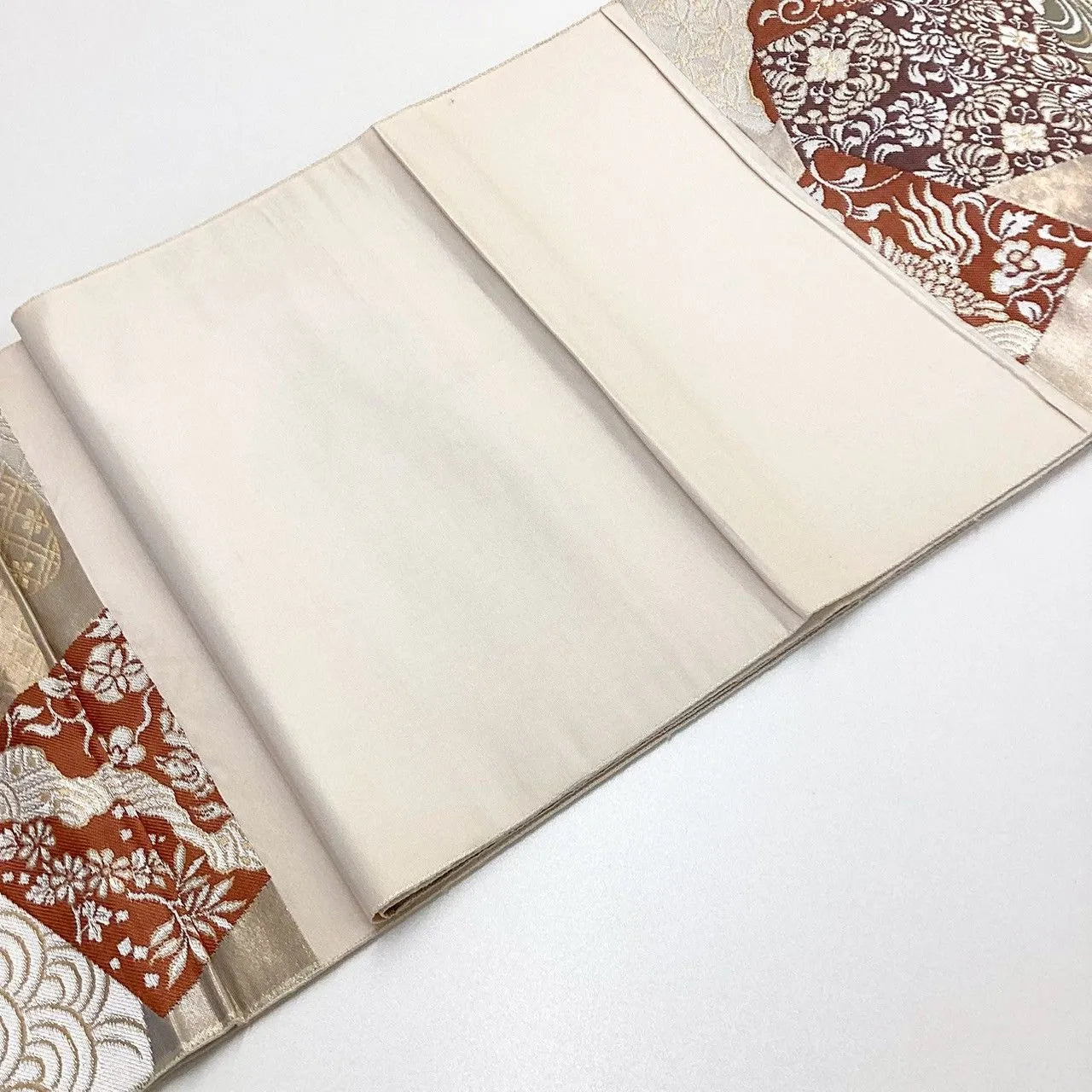 7049# Japanese Vintage Fukuro Obi Belt Kimono Fabric Silk Traditional