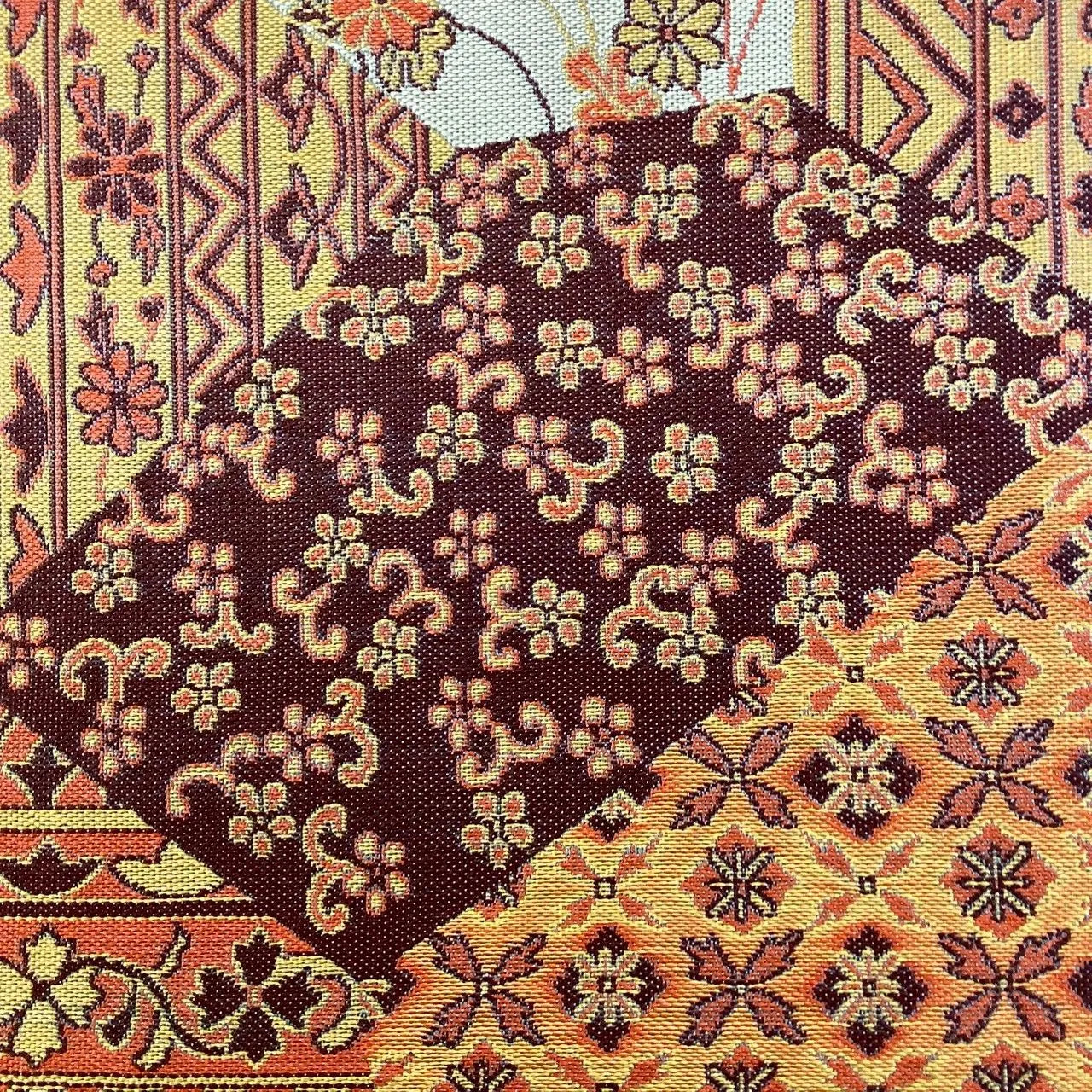 7050# Japanese Vintage Fukuro Obi Belt Kimono Fabric Silk All-over pattern　