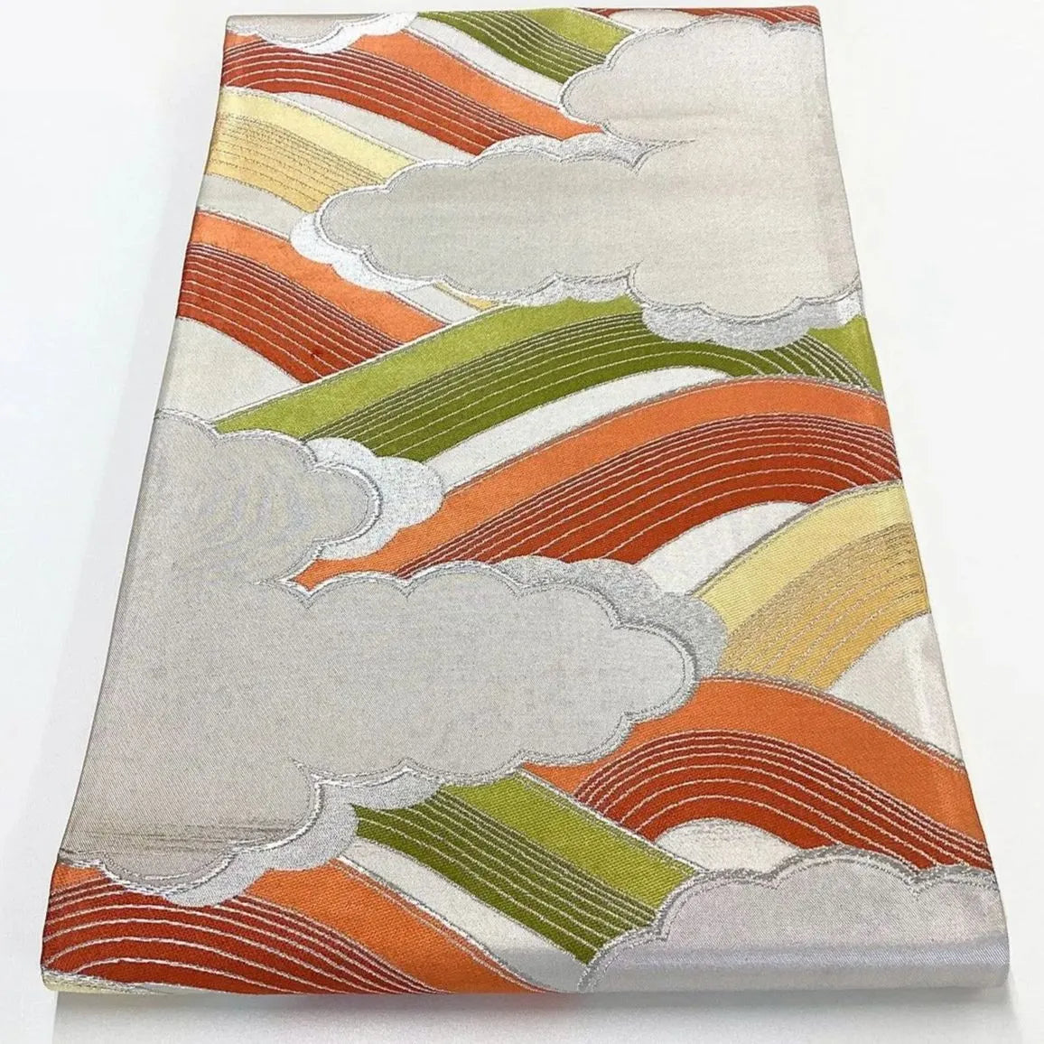 7037# Japanese Vintage Fukuro Obi Belt Kimono Fabric Silk Traditional