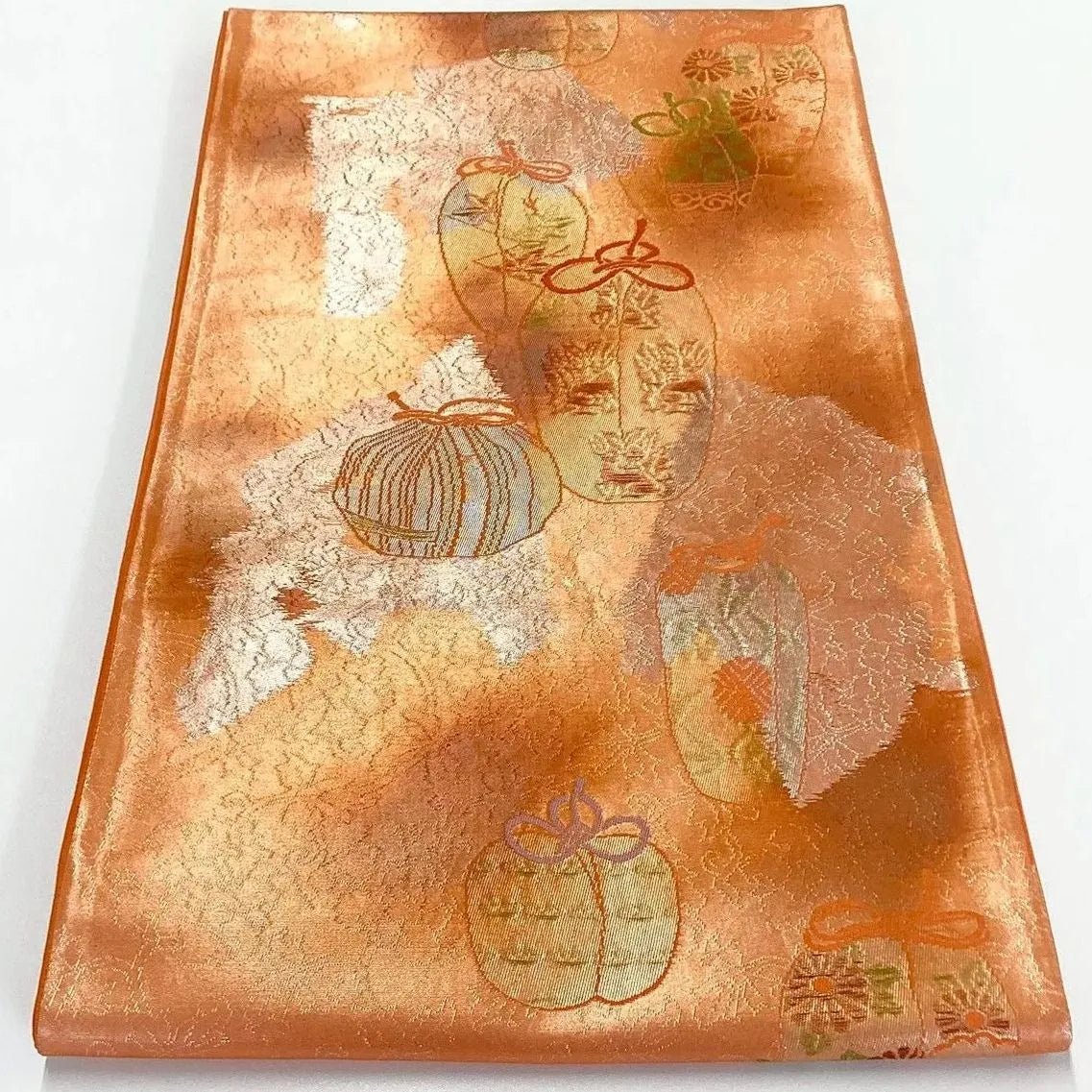 7044# Japanese Vintage Fukuro Obi Belt Kimono Fabric Silk Traditional