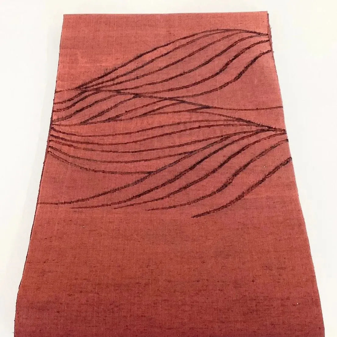 7048# Japanese Vintage Fukuro Obi Belt Kimono Pongee Fabric Silk Traditional