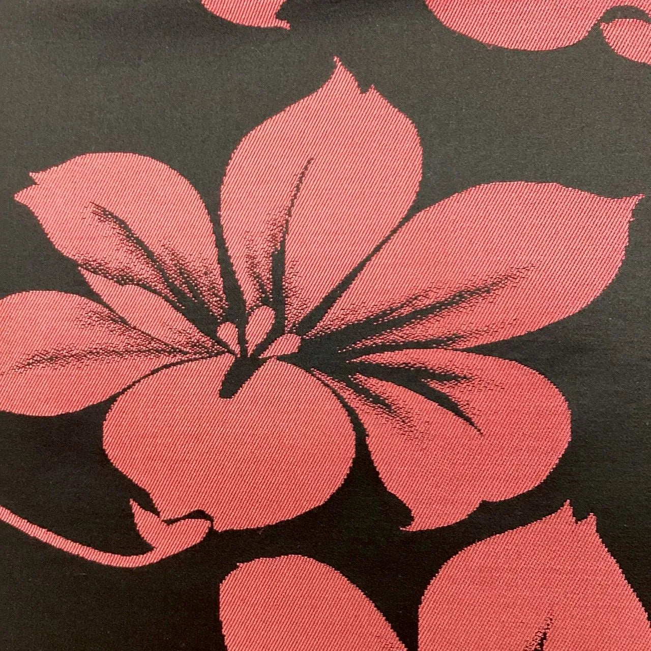 7051# Japanese Vintage Fukuro Obi Belt Kimono Fabric Silk Traditional Black