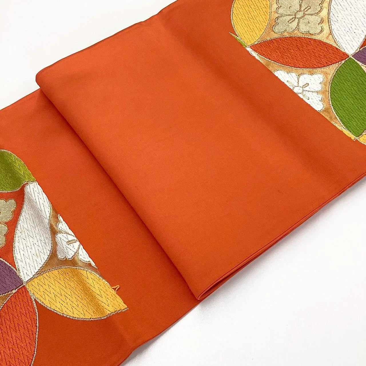 7052# Japanese Vintage Fukuro Obi Belt Kimono Fabric Silk Traditional Embroidery