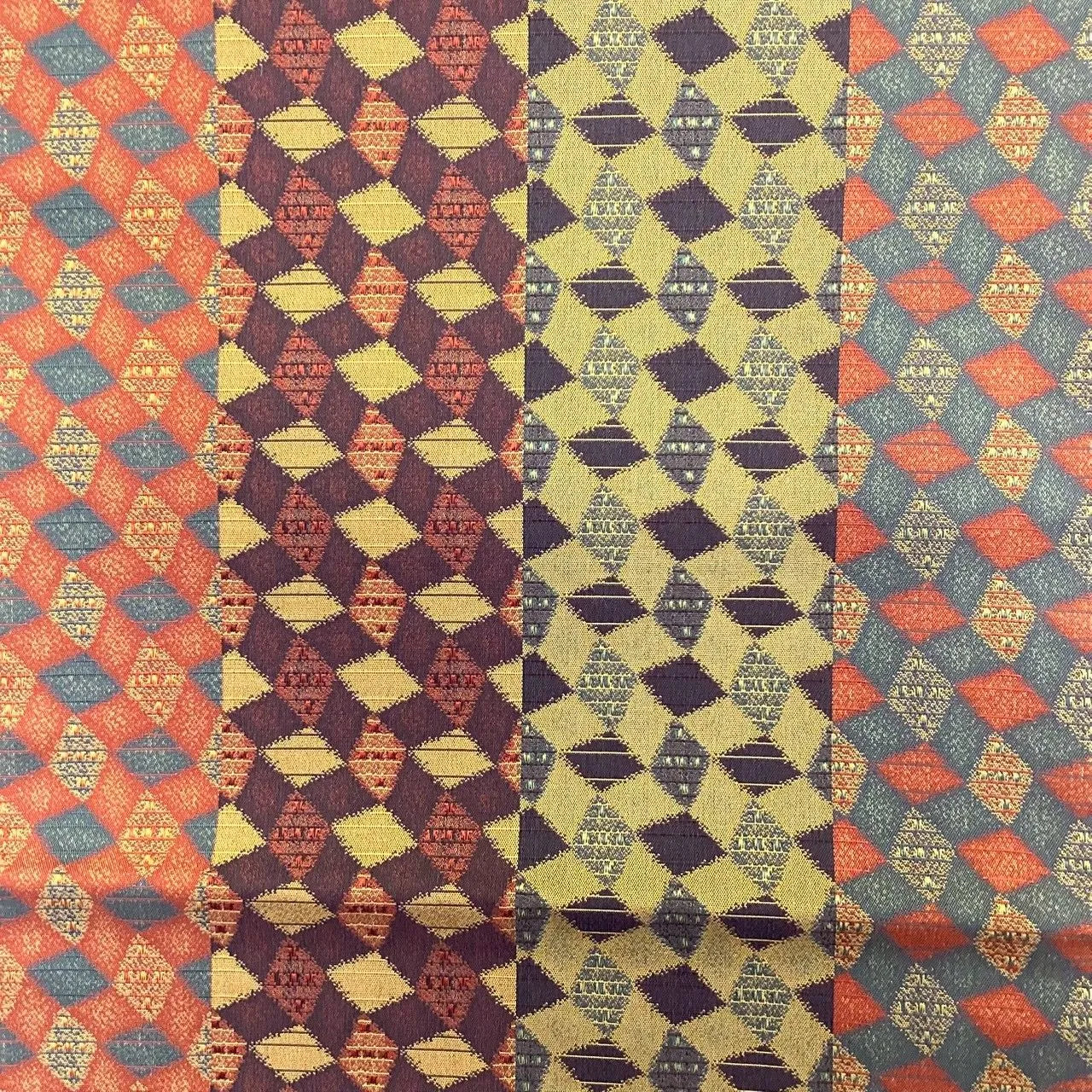 7057# Japanese Vintage Fukuro Obi Belt Kimono Fabric Silk All-over pattern　