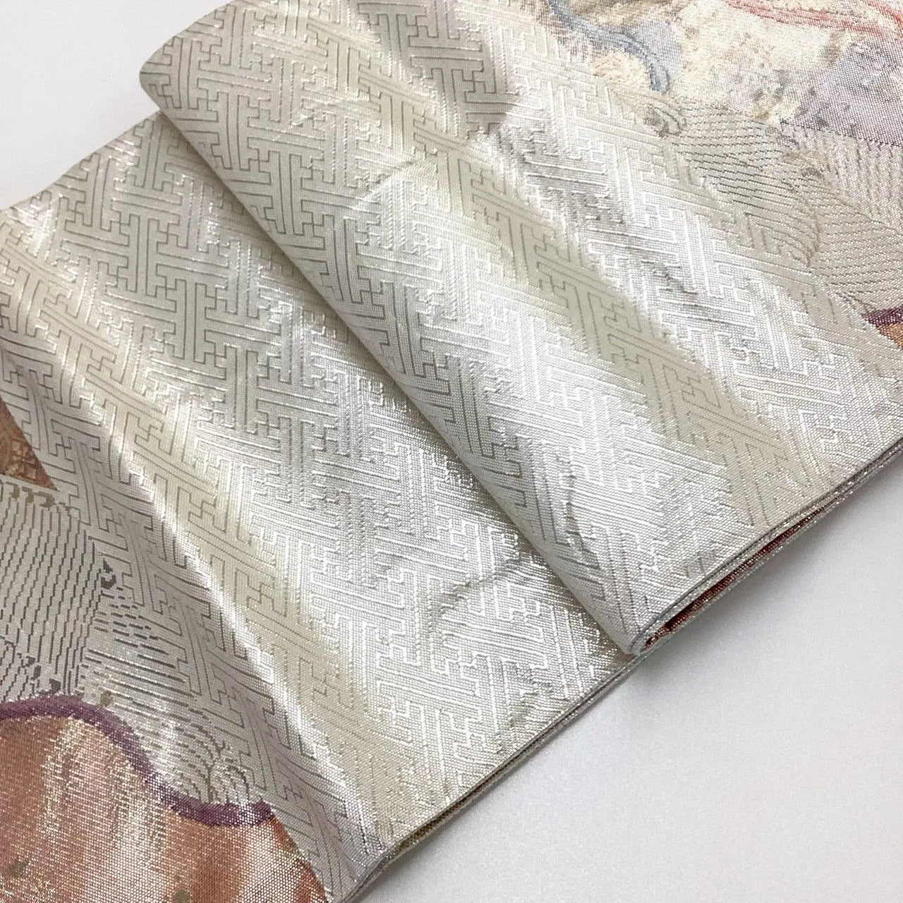 7058# Japanese Vintage Fukuro Obi Belt Kimono Fabric Silk Traditional Unfinished