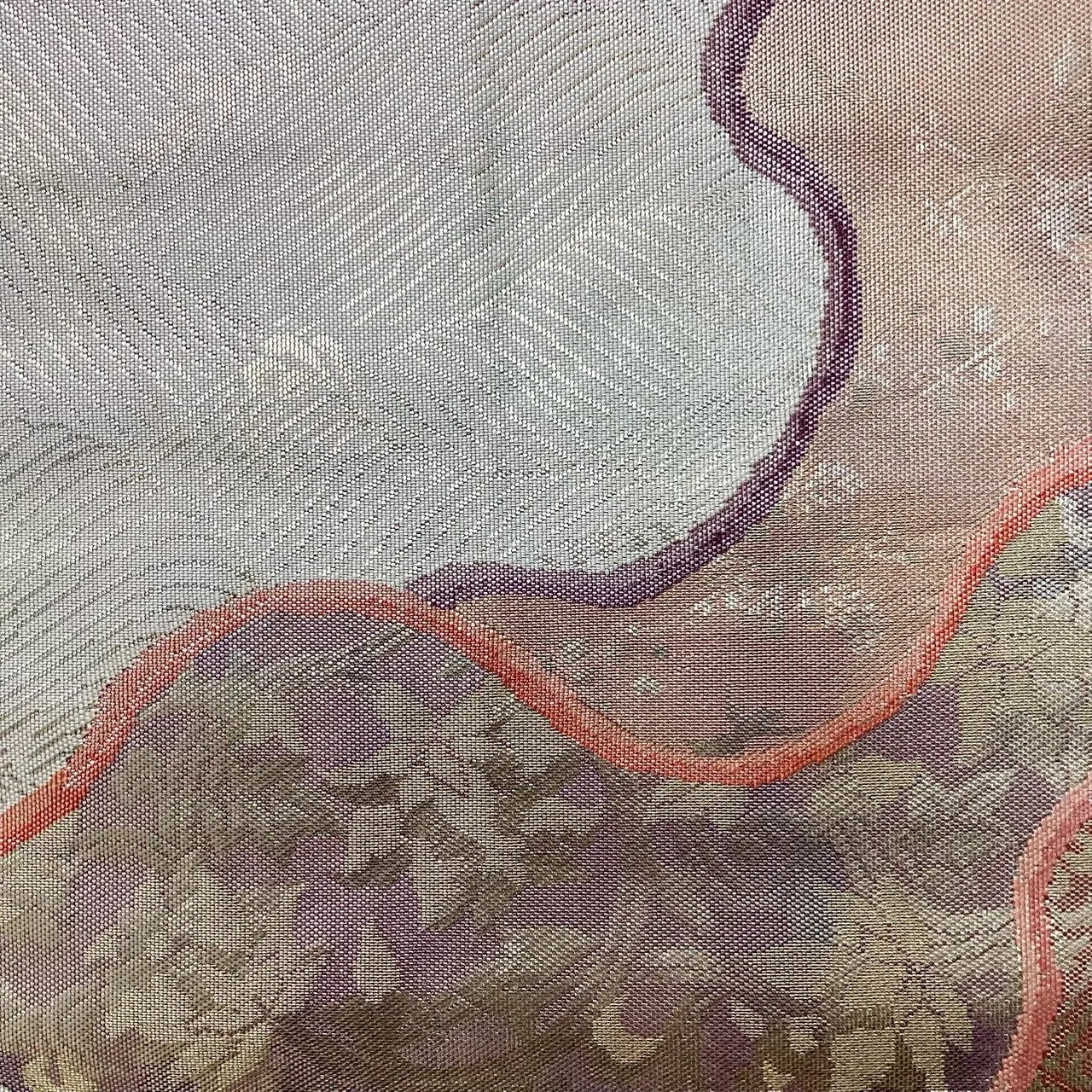 7058# Japanese Vintage Fukuro Obi Belt Kimono Fabric Silk Traditional Unfinished