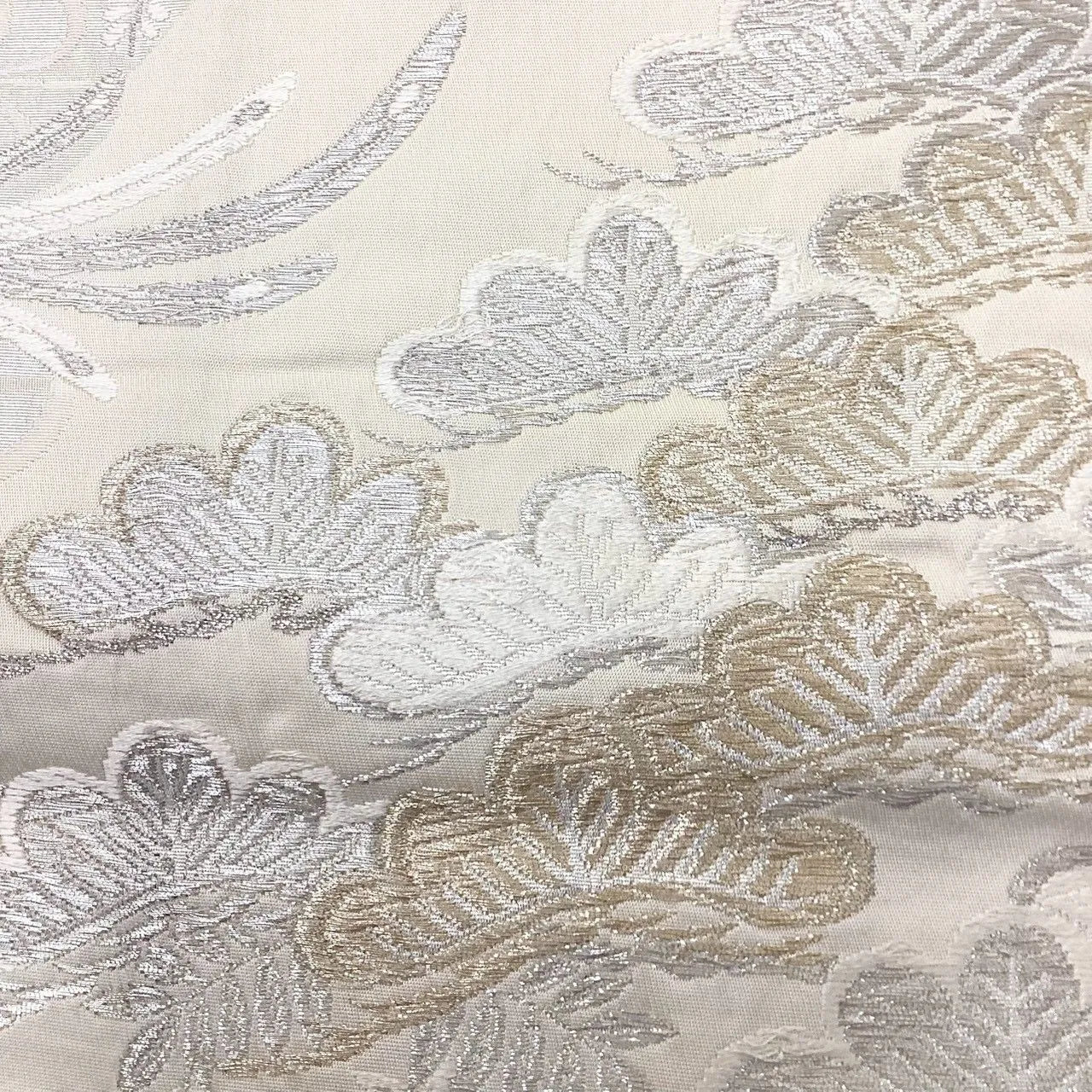 7061# Japanese Vintage Fukuro Obi Belt Kimono Fabric Silk All-over pattern　