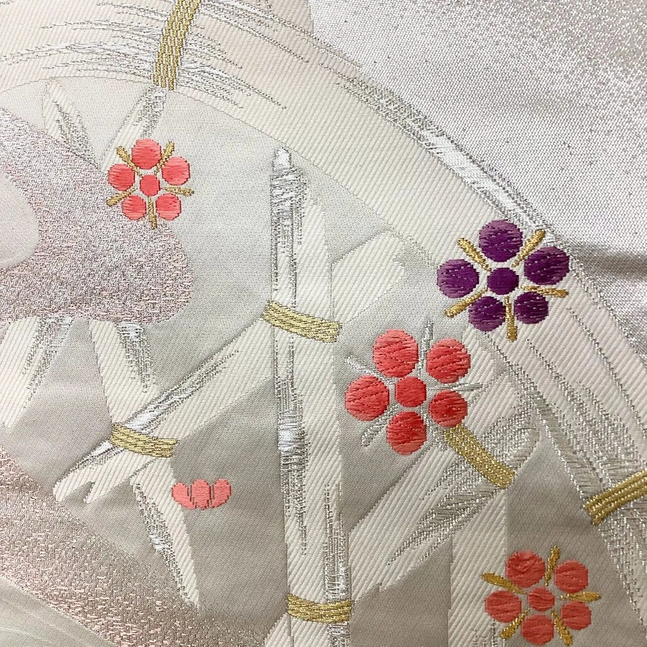 7063# Japanese Vintage Fukuro Obi Belt Kimono Fabric Silk Traditional