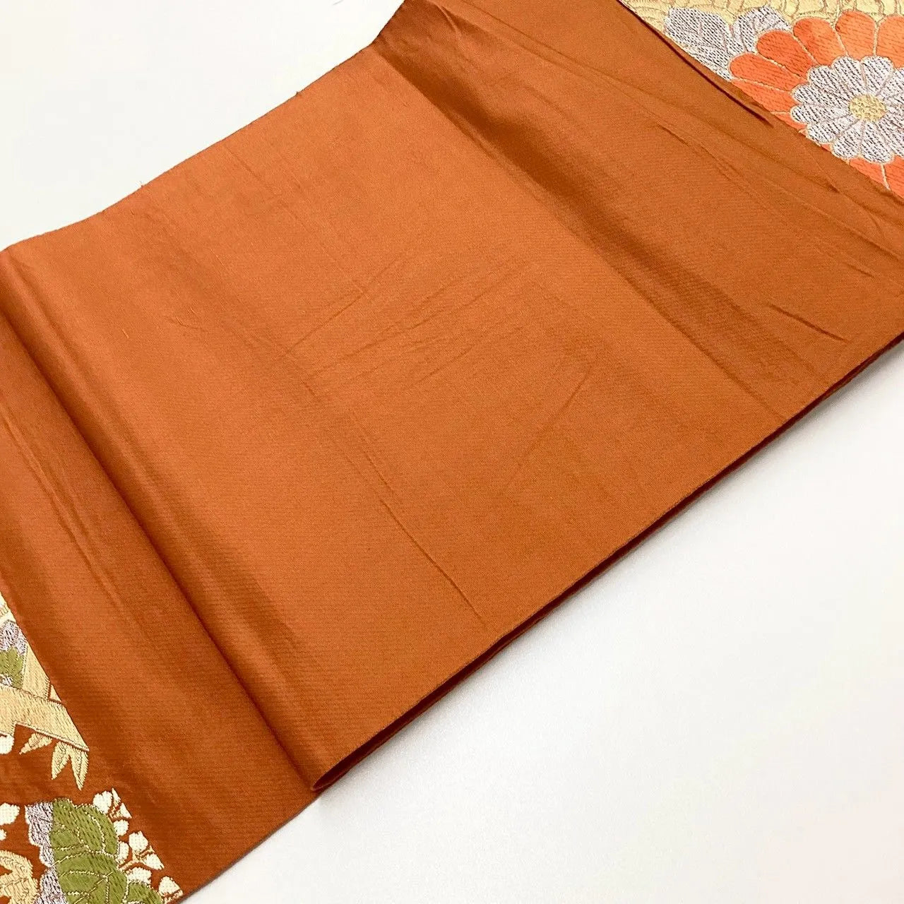 7064# Japanese Vintage Fukuro Obi Belt Kimono Fabric Silk Traditional Unfinished