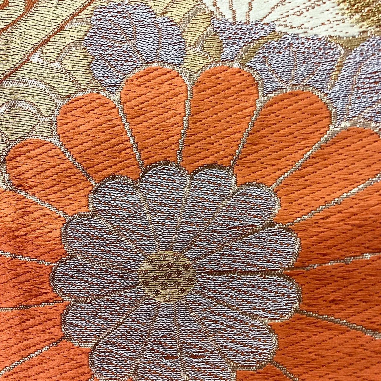 7064# Japanese Vintage Fukuro Obi Belt Kimono Fabric Silk Traditional Unfinished