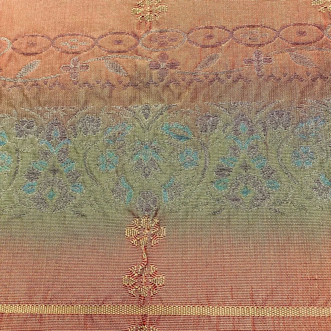 7066# Japanese Vintage Fukuro Obi Belt Kimono Fabric Silk All-over pattern　