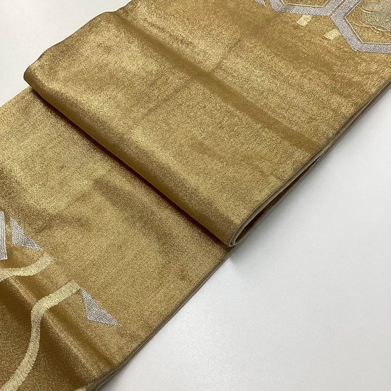 7067# Japanese Vintage Fukuro Obi Belt Kimono Fabric Silk Traditional Unfinished