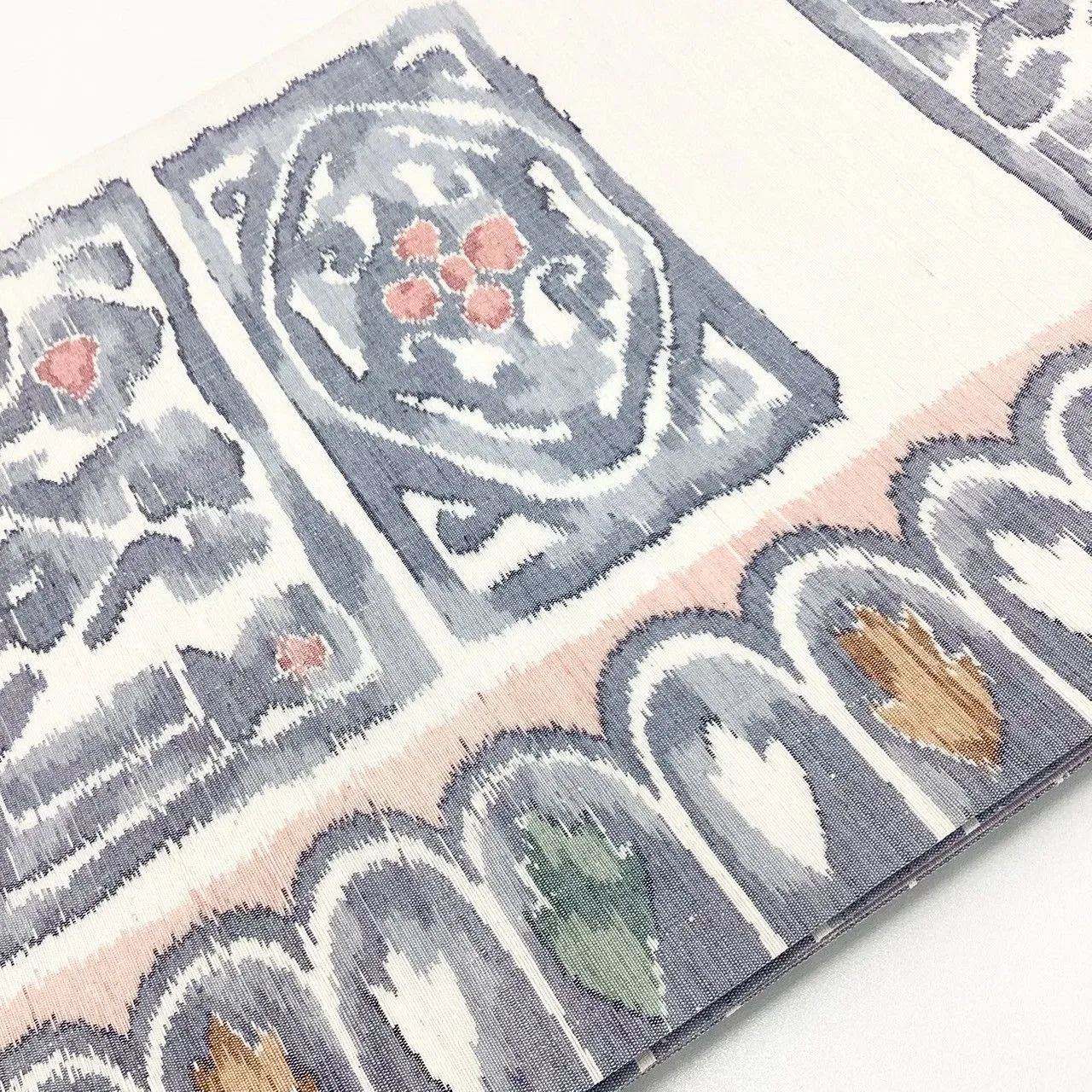 7070# Japanese Vintage Fukuro Obi Belt Kimono Fabric Silk All-over pattern　