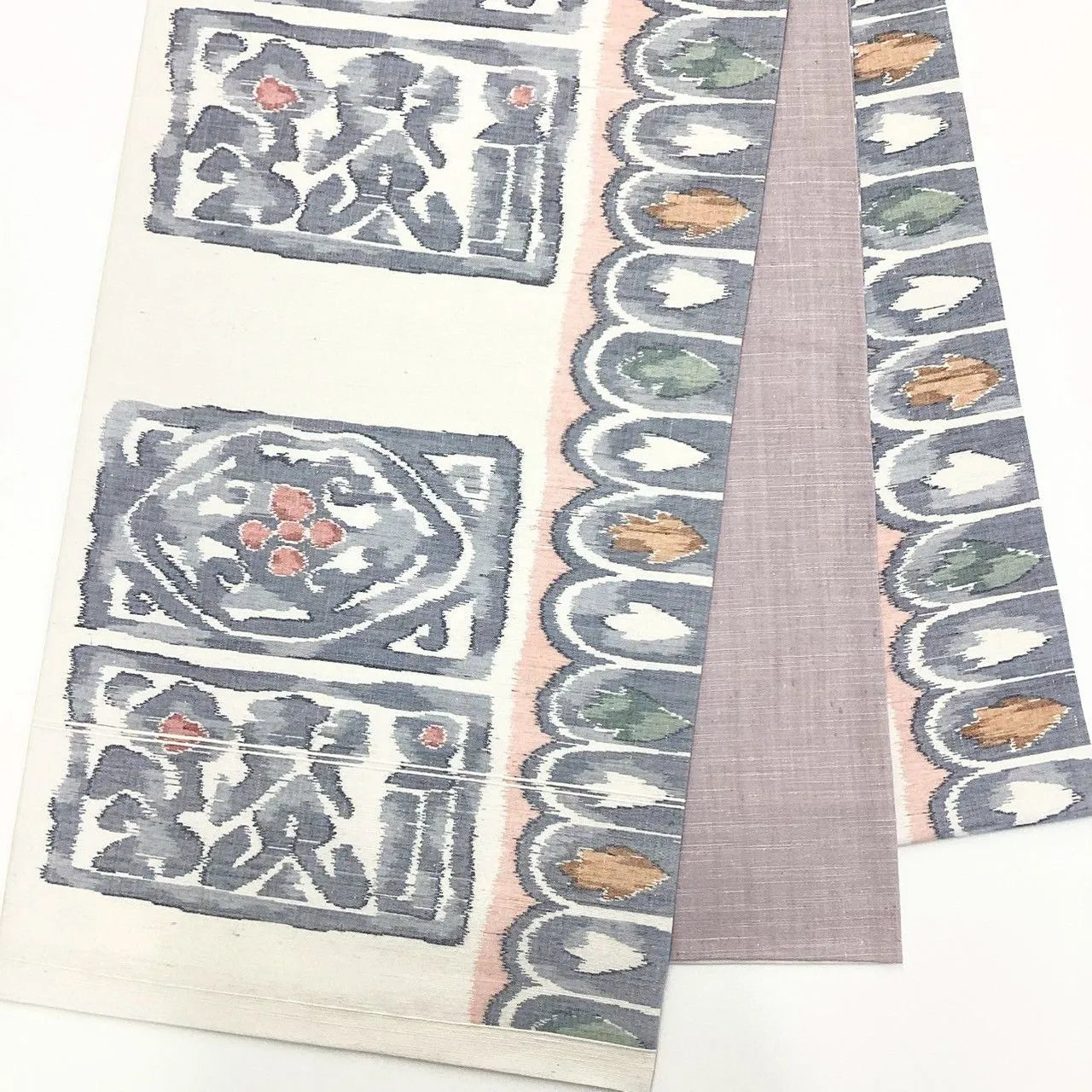 7070# Japanese Vintage Fukuro Obi Belt Kimono Fabric Silk All-over pattern　