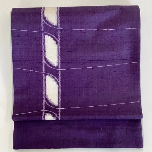 7055# Japanese Vintage Fukuro Obi Belt Kimono Fabric Silk All-over pattern　