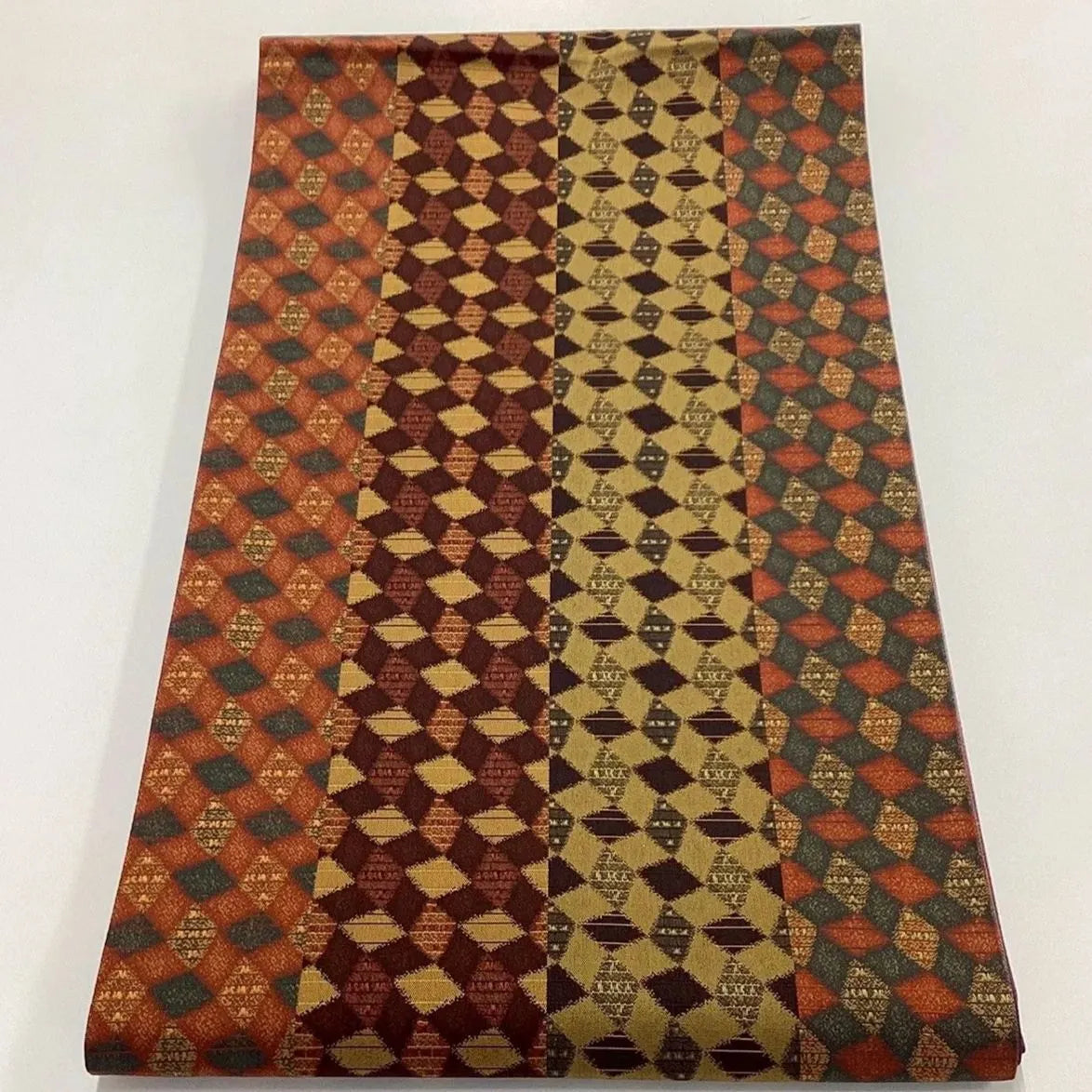 7057# Japanese Vintage Fukuro Obi Belt Kimono Fabric Silk All-over pattern　