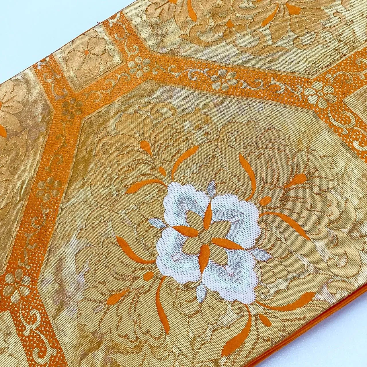 7221# Japanese Vintage Fukuro Obi Belt Kimono Fabric Silk Traditional