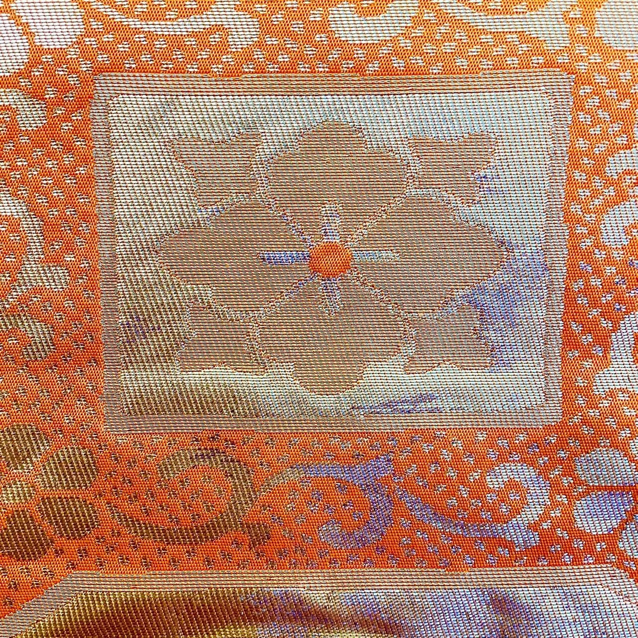 7221# Japanese Vintage Fukuro Obi Belt Kimono Fabric Silk Traditional