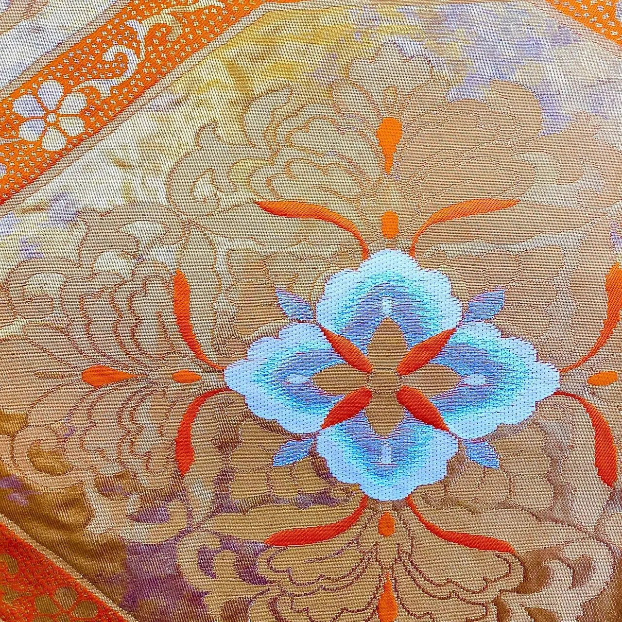 7221# Japanese Vintage Fukuro Obi Belt Kimono Fabric Silk Traditional