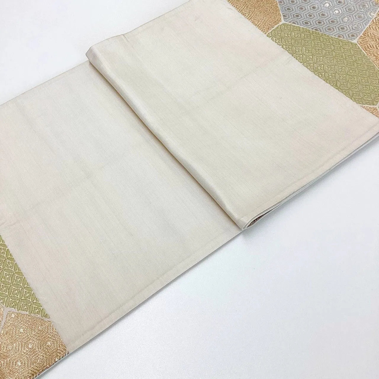 7222# Japanese Vintage Fukuro Obi Belt Kimono Fabric Silk Traditional Unfinished