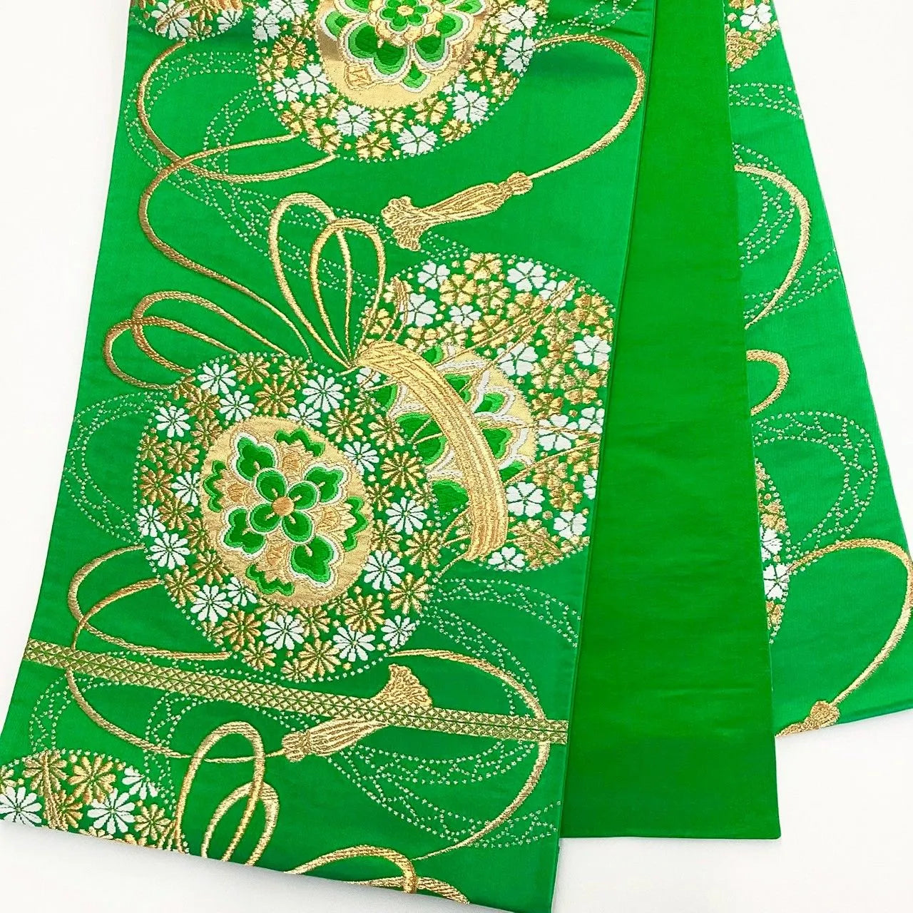 7223# Japanese Vintage Fukuro Obi Belt Kimono Fabric Silk Traditional