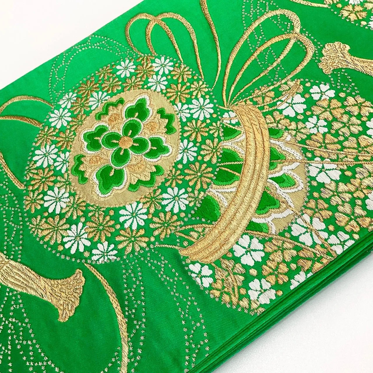 7223# Japanese Vintage Fukuro Obi Belt Kimono Fabric Silk Traditional