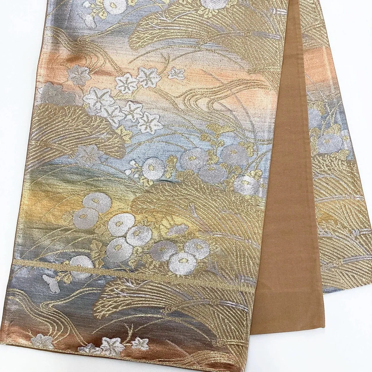 7224# Japanese Vintage Fukuro Obi Belt Kimono Fabric Silk Traditional