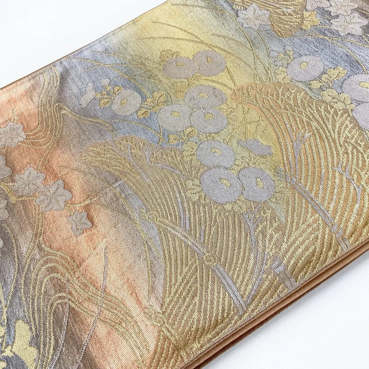 7224# Japanese Vintage Fukuro Obi Belt Kimono Fabric Silk Traditional