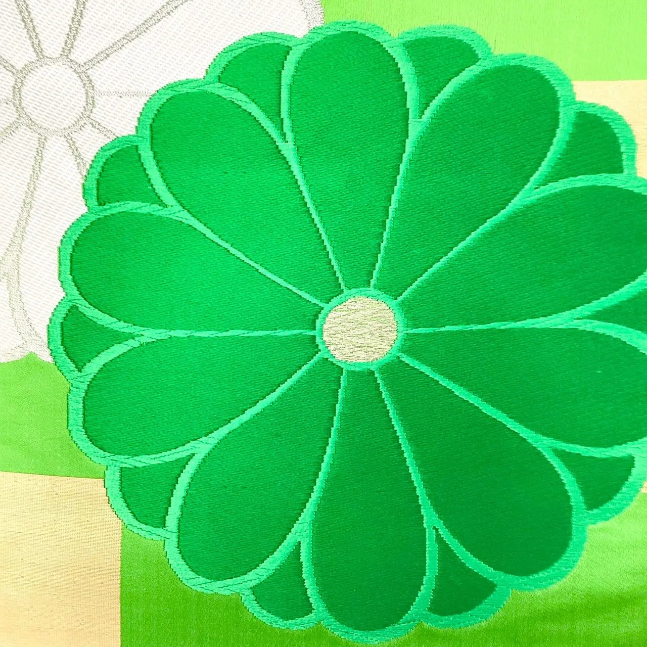 7227# Japanese Vintage Fukuro Obi Belt Kimono Fabric Silk Traditional Embroidery