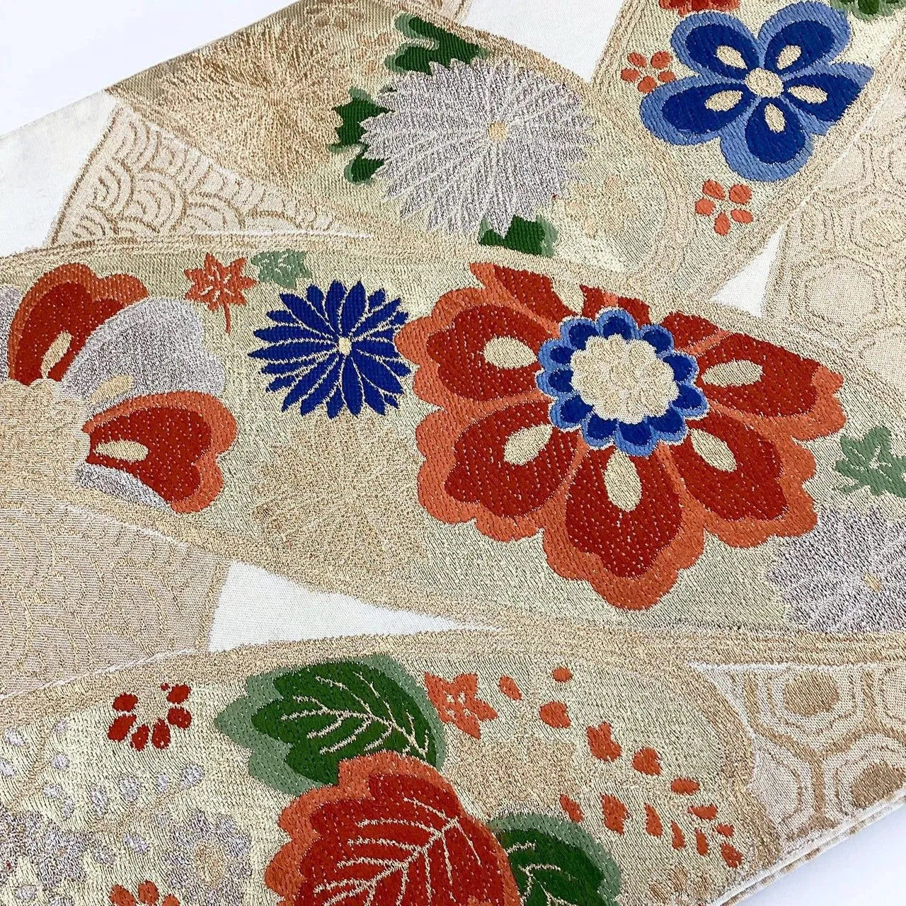 7228# Japanese Vintage Fukuro Obi Belt Kimono Fabric Silk Traditional