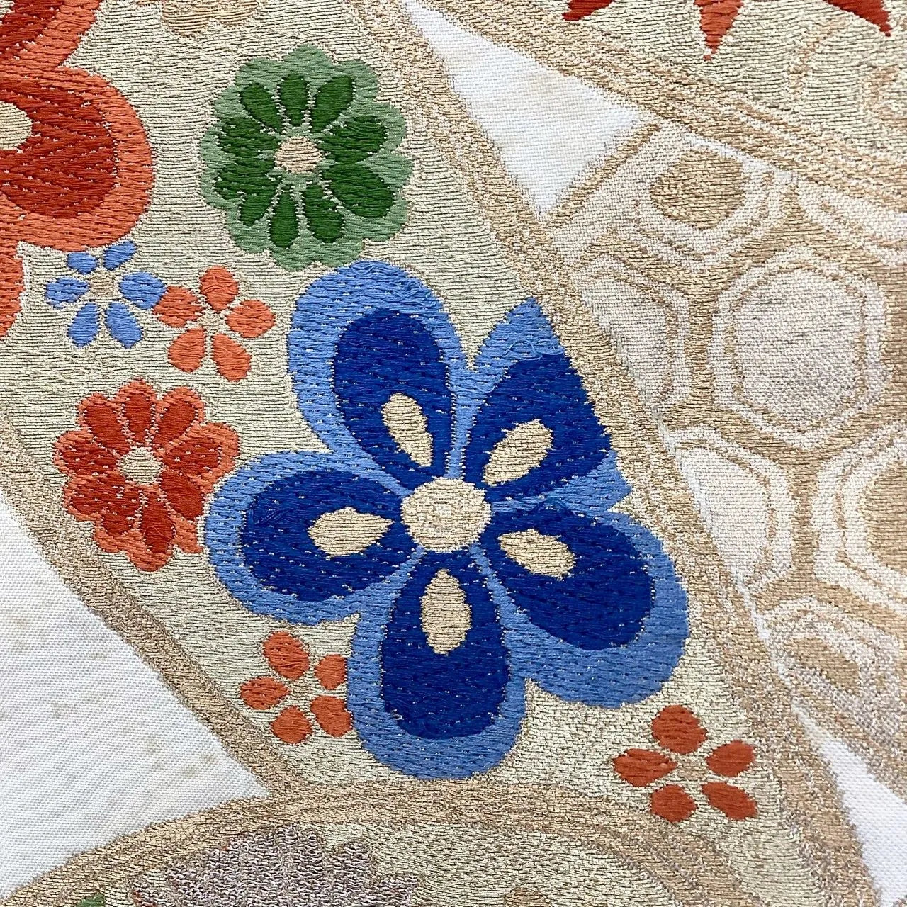 7228# Japanese Vintage Fukuro Obi Belt Kimono Fabric Silk Traditional