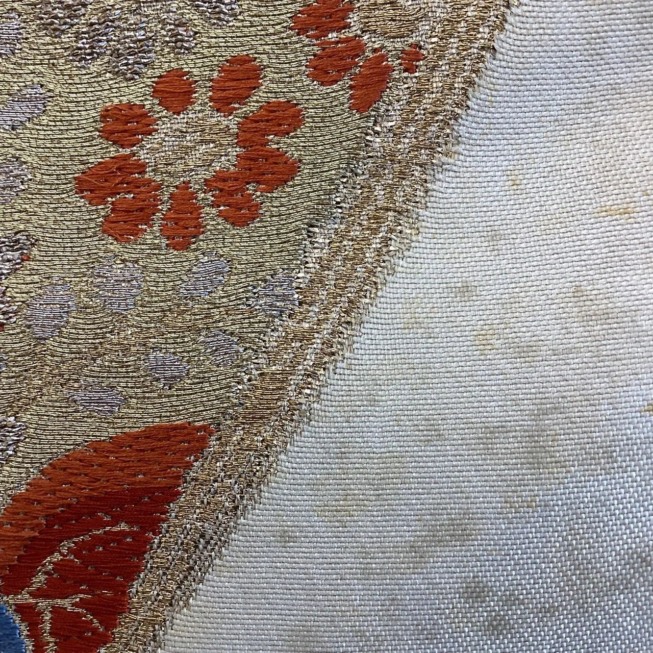 7228# Japanese Vintage Fukuro Obi Belt Kimono Fabric Silk Traditional