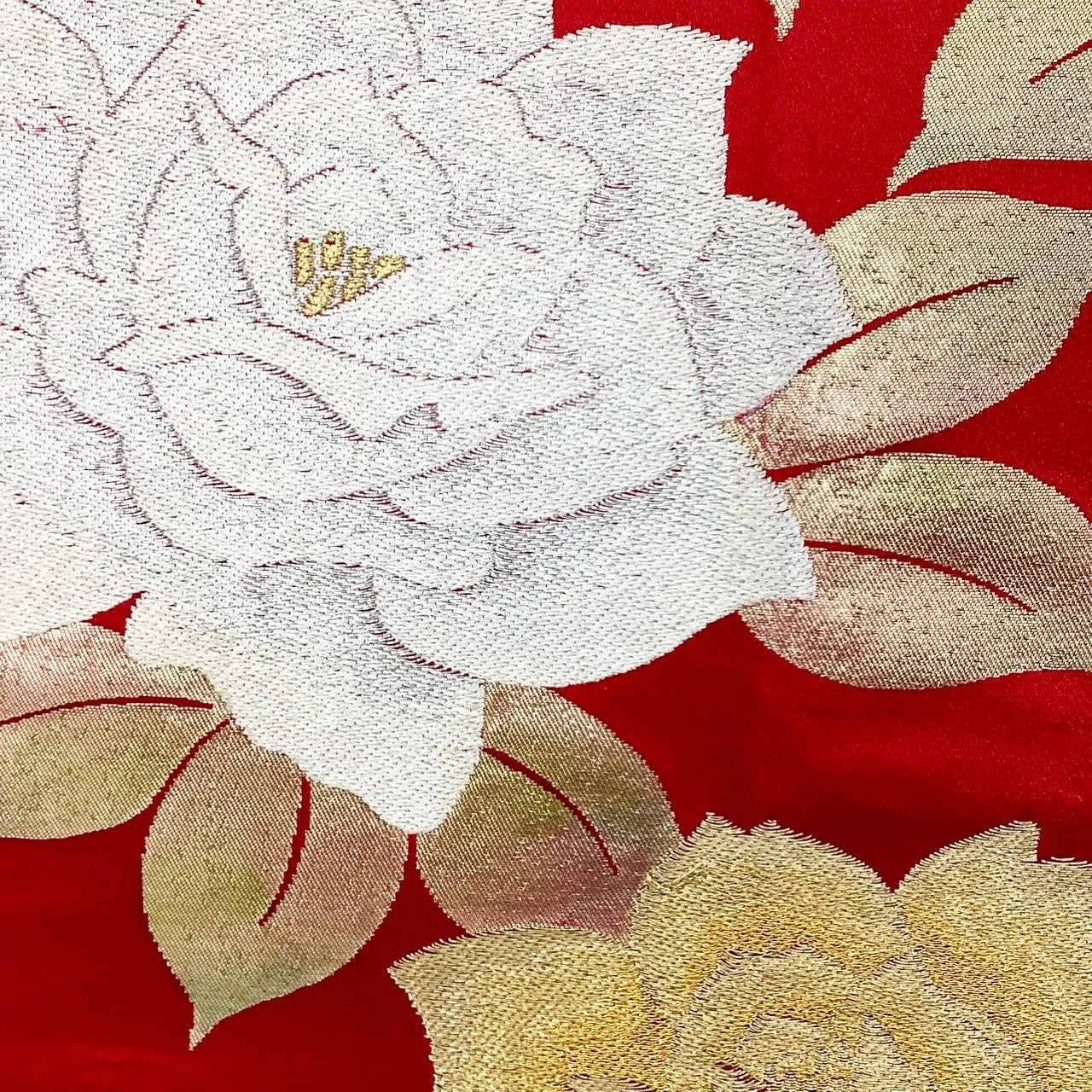 7229# Japanese Vintage Fukuro Obi Belt Kimono Fabric Silk Traditional Unfinished