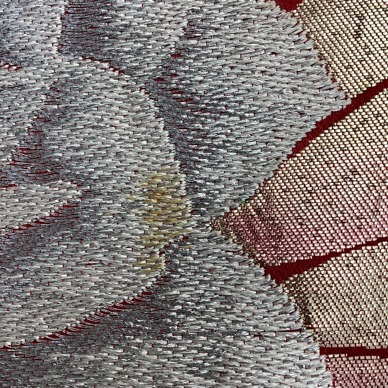 7229# Japanese Vintage Fukuro Obi Belt Kimono Fabric Silk Traditional Unfinished