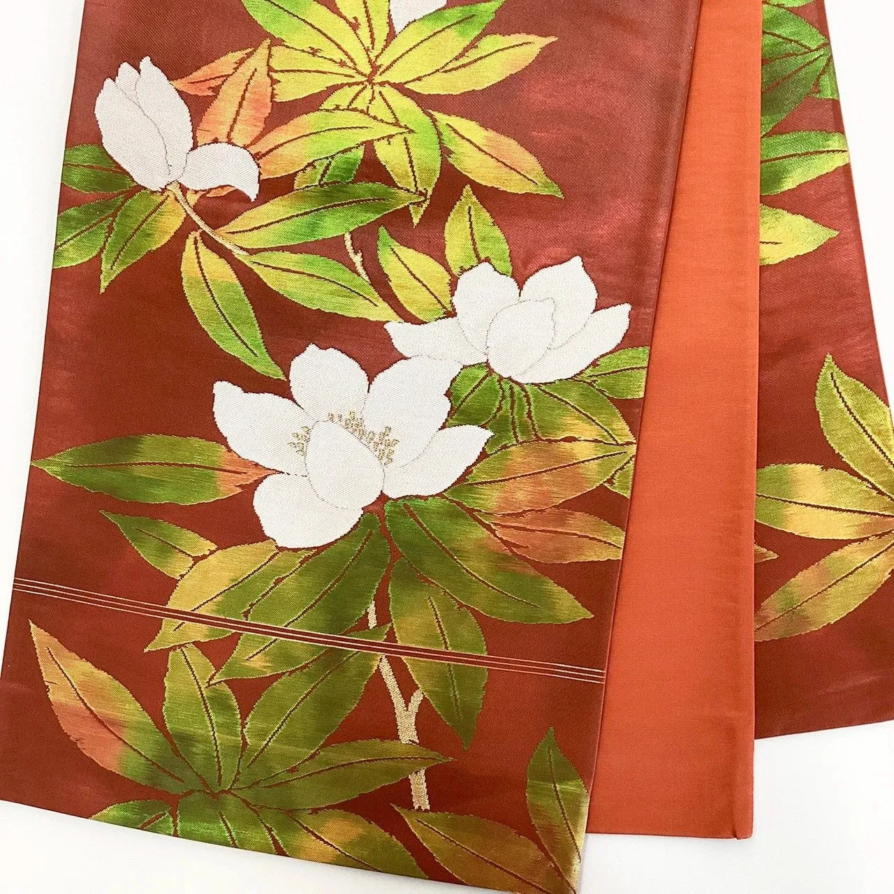 7231# Japanese Vintage Fukuro Obi Belt Kimono Fabric Silk Traditional