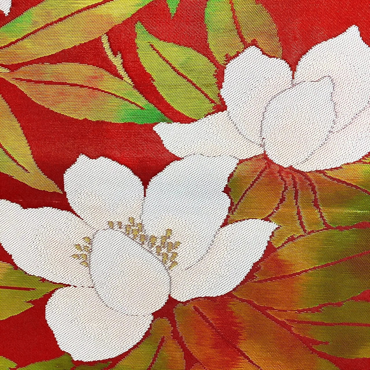 7231# Japanese Vintage Fukuro Obi Belt Kimono Fabric Silk Traditional