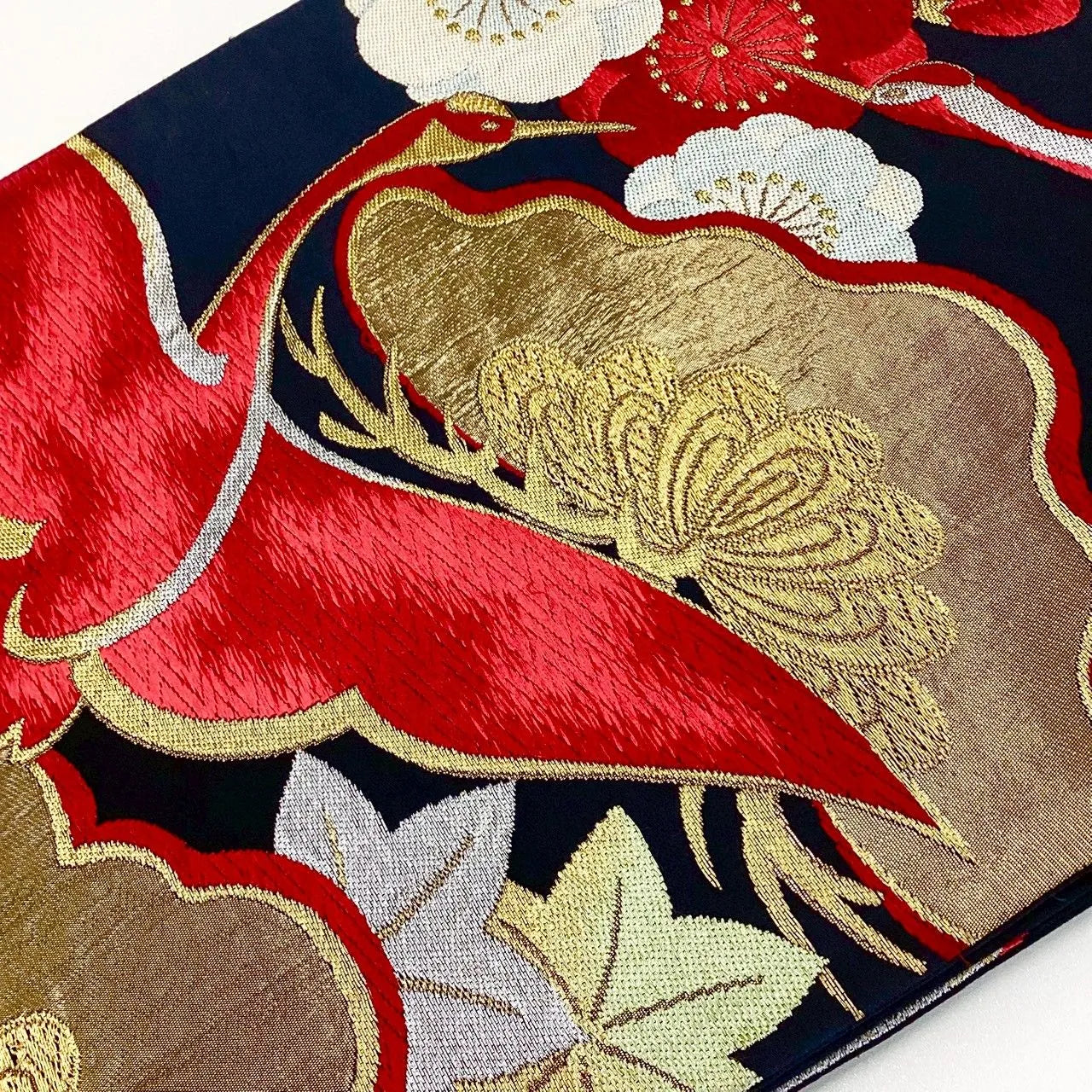 7234# Japanese Vintage Fukuro Obi Belt Kimono Fabric Silk Traditional Unfinished