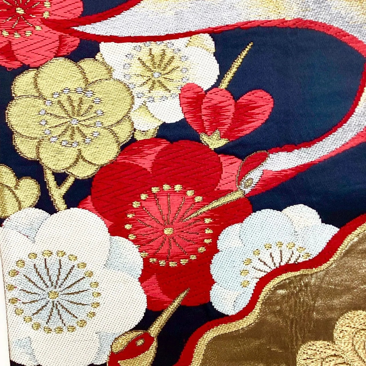 7234# Japanese Vintage Fukuro Obi Belt Kimono Fabric Silk Traditional Unfinished