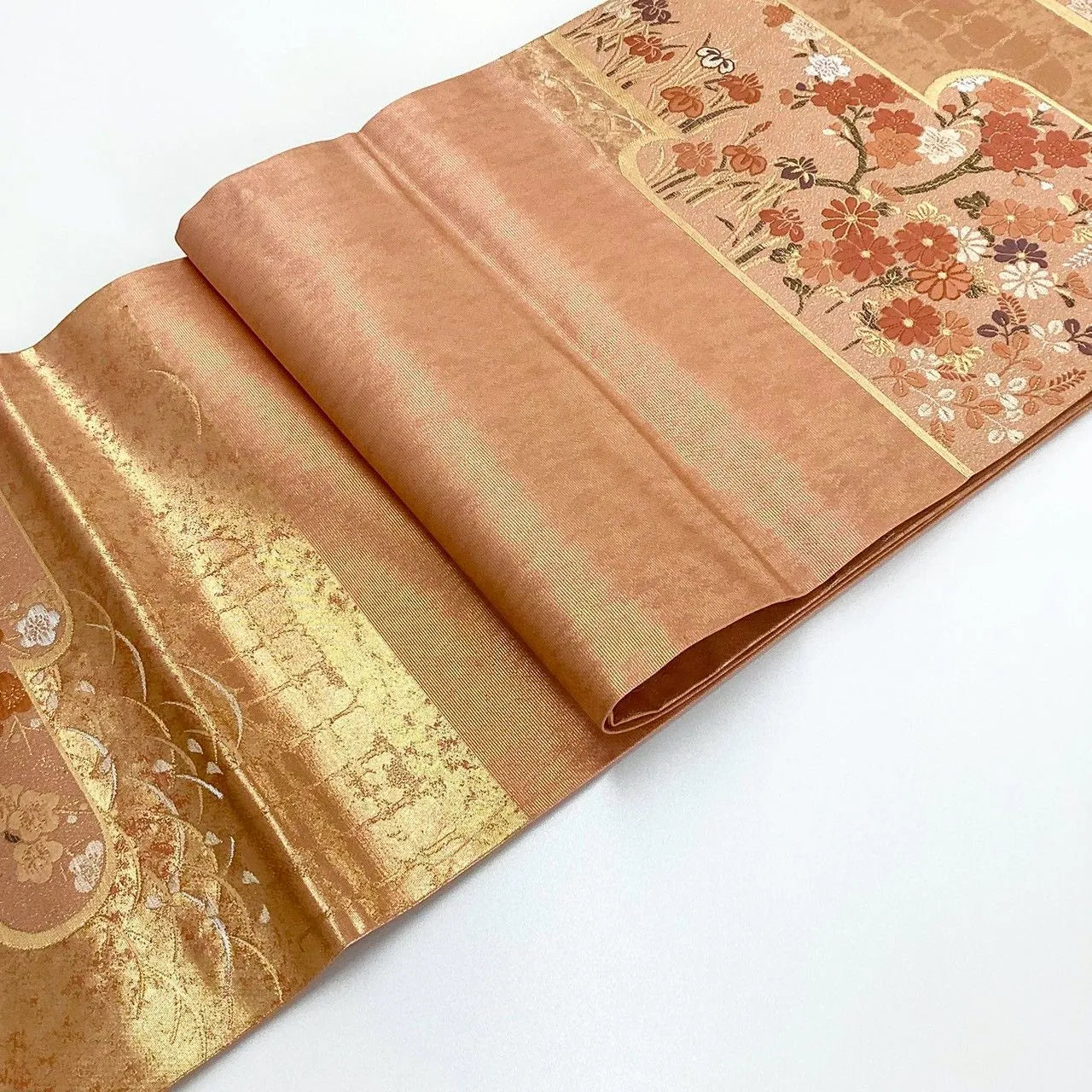 7235# Japanese Vintage Fukuro Obi Belt Kimono Fabric Silk Traditional