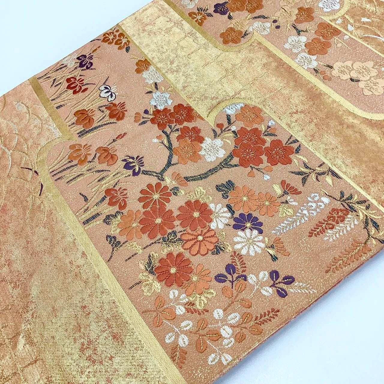 7235# Japanese Vintage Fukuro Obi Belt Kimono Fabric Silk Traditional