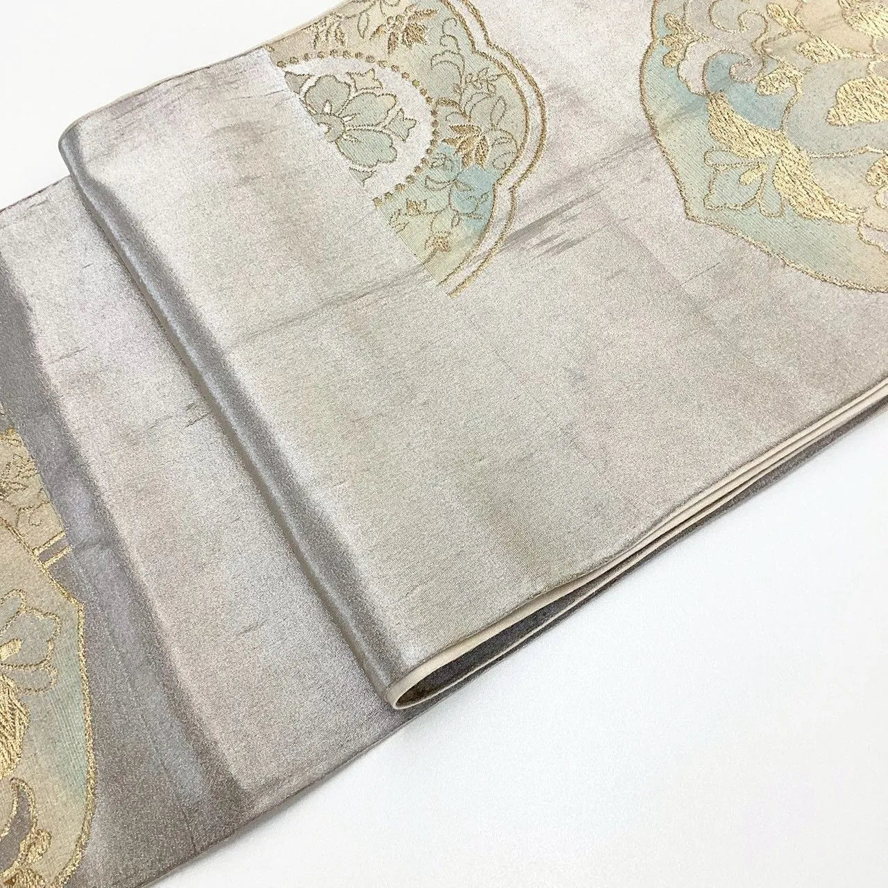 7236# Japanese Vintage Fukuro Obi Belt Kimono Fabric Silk Traditional Unfinished