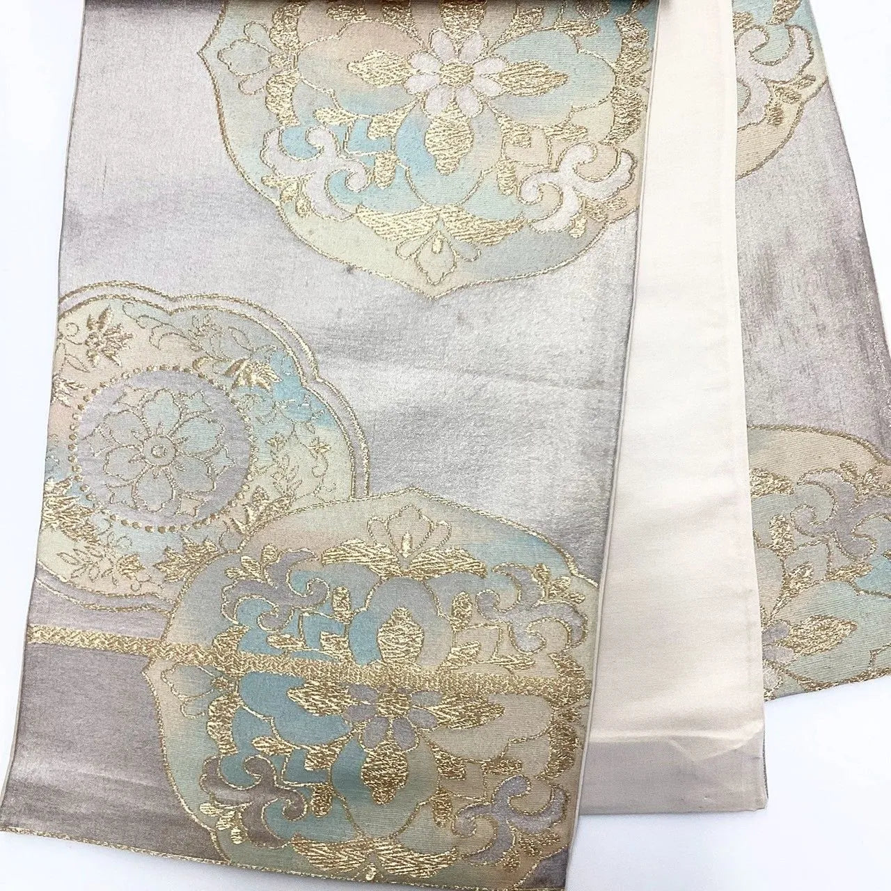 7236# Japanese Vintage Fukuro Obi Belt Kimono Fabric Silk Traditional Unfinished