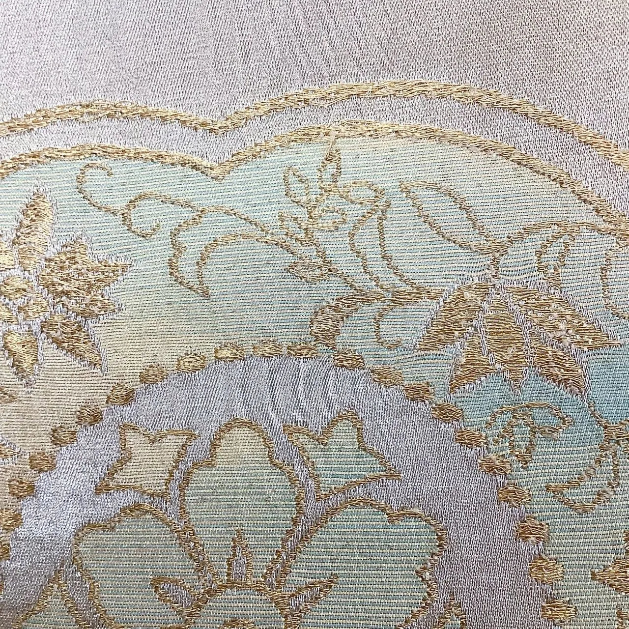 7236# Japanese Vintage Fukuro Obi Belt Kimono Fabric Silk Traditional Unfinished