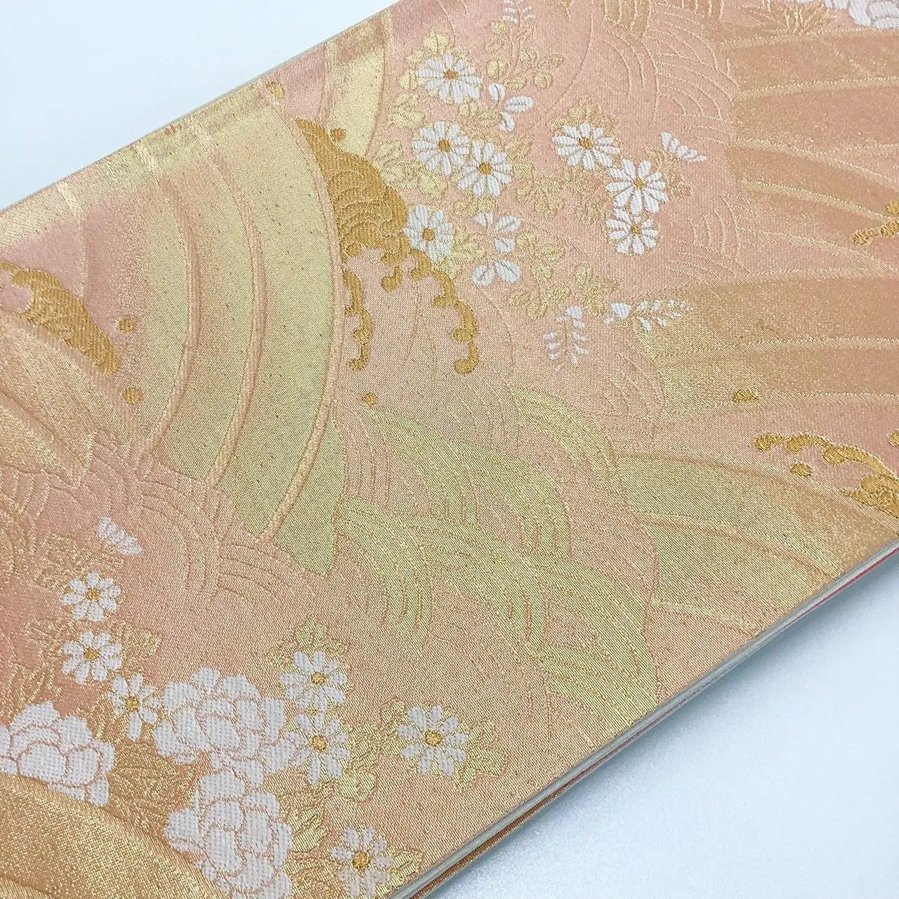 7237# Japanese Vintage Fukuro Obi Belt Kimono Fabric Silk Traditional Unfinished