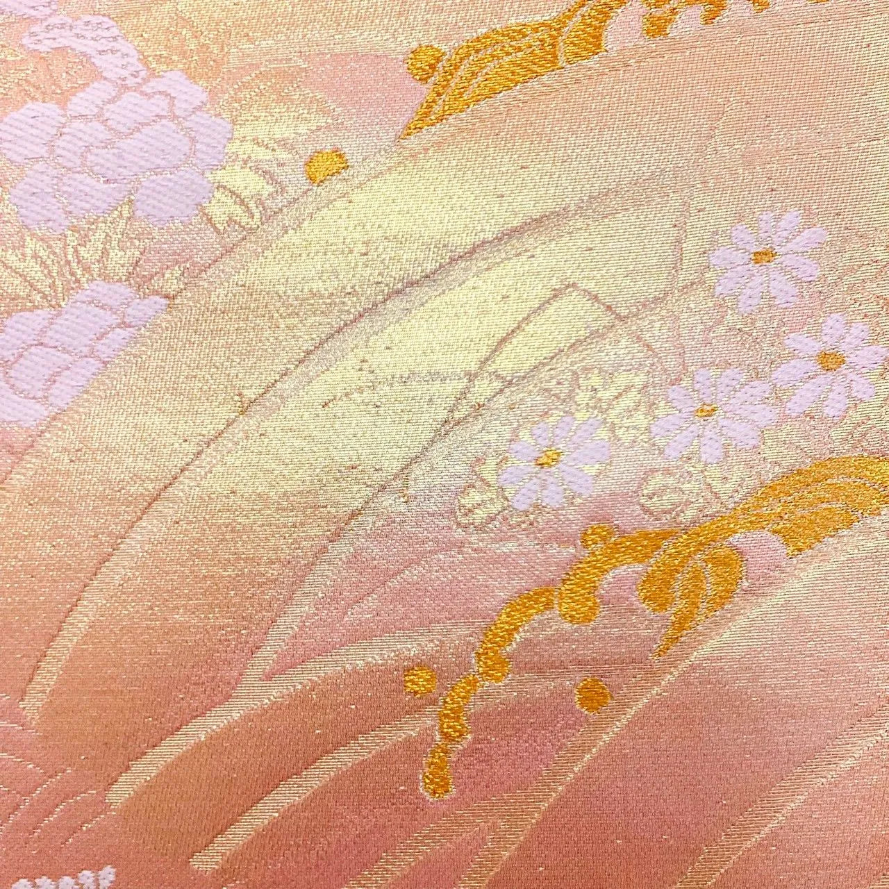 7237# Japanese Vintage Fukuro Obi Belt Kimono Fabric Silk Traditional Unfinished