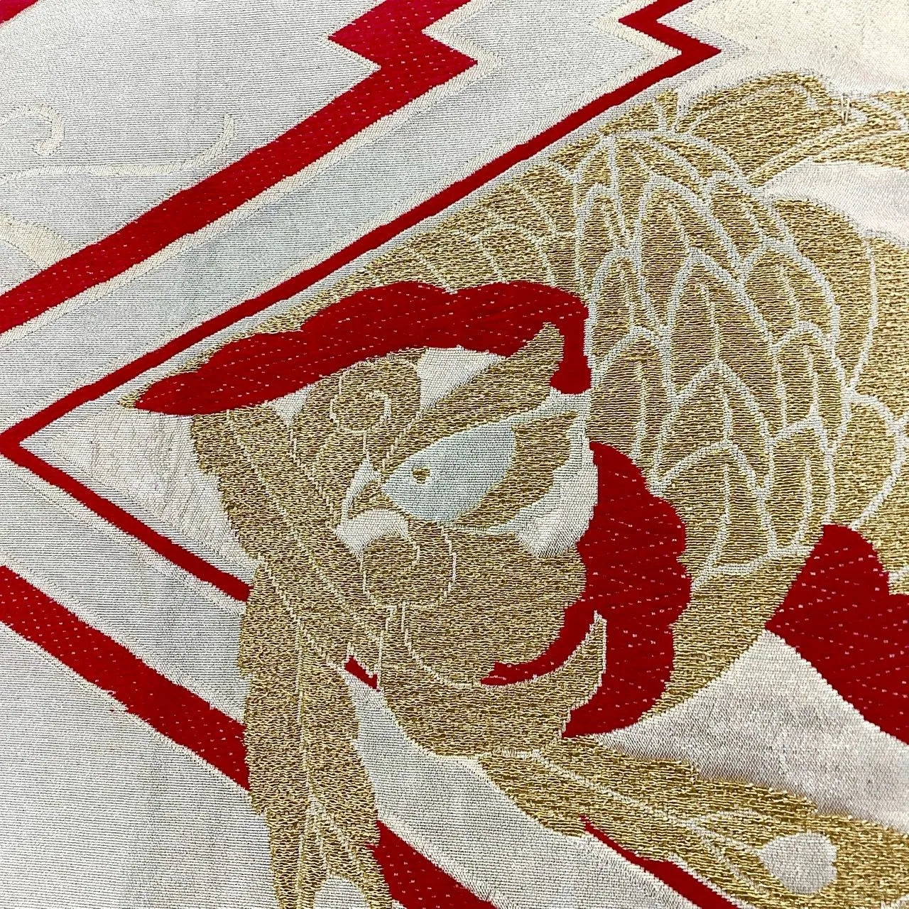 7239# Japanese Vintage Fukuro Obi Belt Kimono Fabric Silk Traditional Unfinished